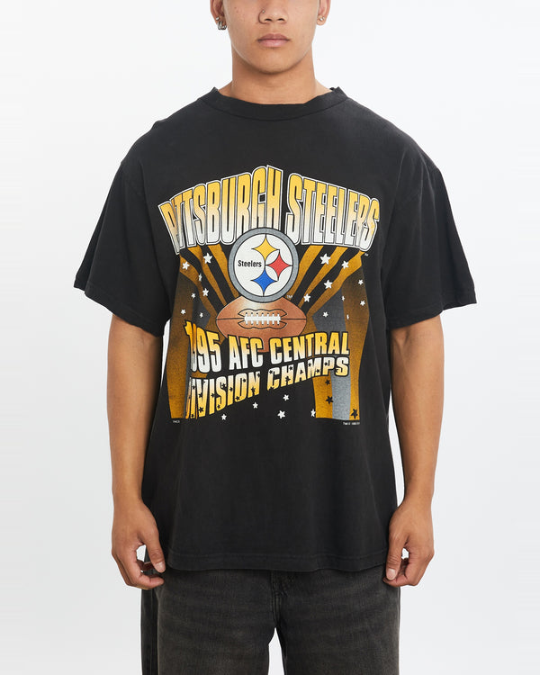 Vintage 1995 NFL Pittsburgh Steelers Tee <br>L , The Real Deal , newtown, sydney, australia, thrift store, opshop, preloved, secondhand, sustainable, retro, antique, 70s, 80s, 90s, 2000s, 00s, fashion, clothing, streetwear, trendy, garment, style, boutique, store, shop, archive, sale, cheap, best, top