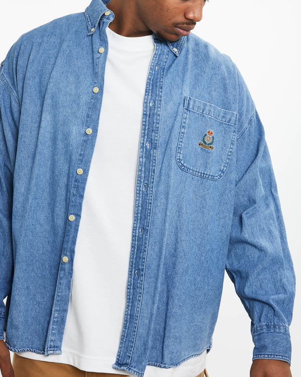 Vintage 90s Chaps Ralph Lauren Denim Button Up Shirt <br>XL