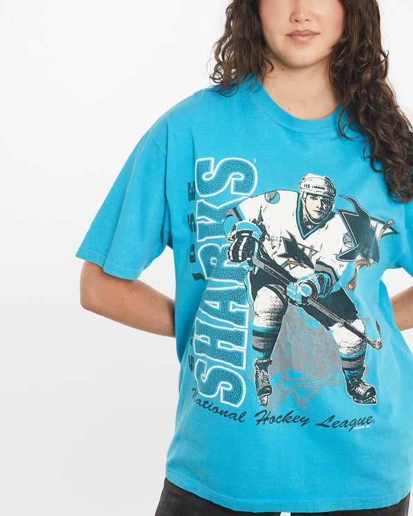 Vintage 1992 NHL San Jose Sharks Tee <br>M , The Real Deal , newtown, sydney, australia, thrift store, opshop, preloved, secondhand, sustainable, retro, antique, 70s, 80s, 90s, 2000s, 00s, fashion, clothing, streetwear, trendy, garment, style, boutique, store, shop, archive, sale, cheap, best, top