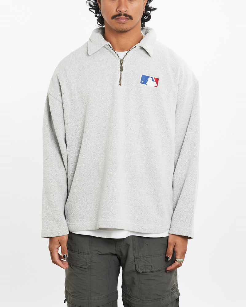 Vintage 90s MLB Quarter Zip Fleece Sweatshirt <br>L