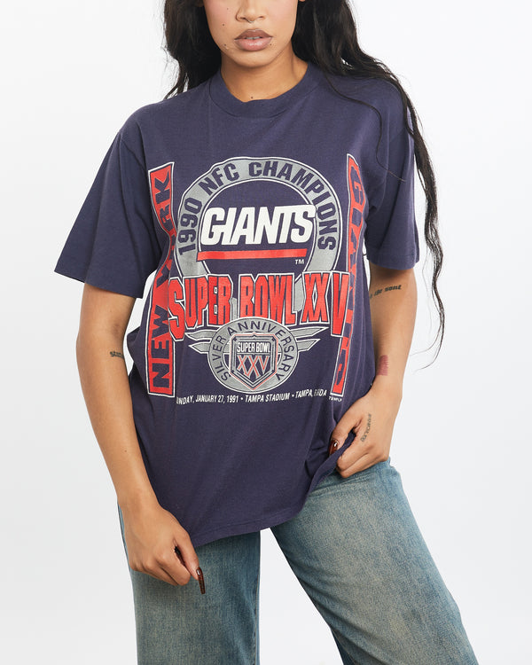 Vintage 1990 NFL New York Giants Super Bowl Tee <br>S , The Real Deal , newtown, sydney, australia, thrift store, opshop, preloved, secondhand, sustainable, retro, antique, 70s, 80s, 90s, 2000s, 00s, fashion, clothing, streetwear, trendy, garment, style, boutique, store, shop, archive, sale, cheap, best, top