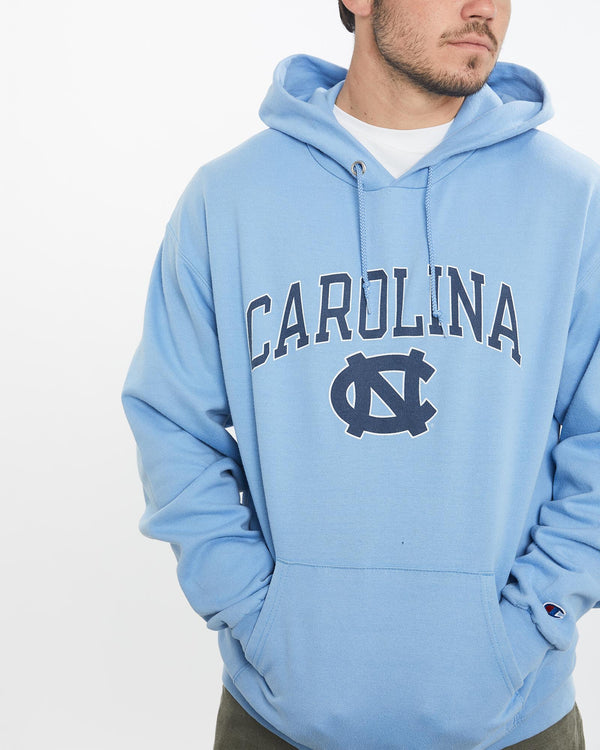 Vintage, University, of, North, Carolina, Hooded, Sweatshirt, The Real Deal, size large, colour Blue, newtown, sydney, australia, thrift store, opshop, preloved, secondhand, sustainable, retro, antique, 70s, 80s, 90s, 2000s, 00s, fashion, clothing, streetwear, trendy, garment, style, boutique, store, shop, archive, sale, cheap, best, top, Sweats and hoodies