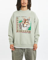 Vintage 90s Wildlife Wolf Sweatshirt <br>L