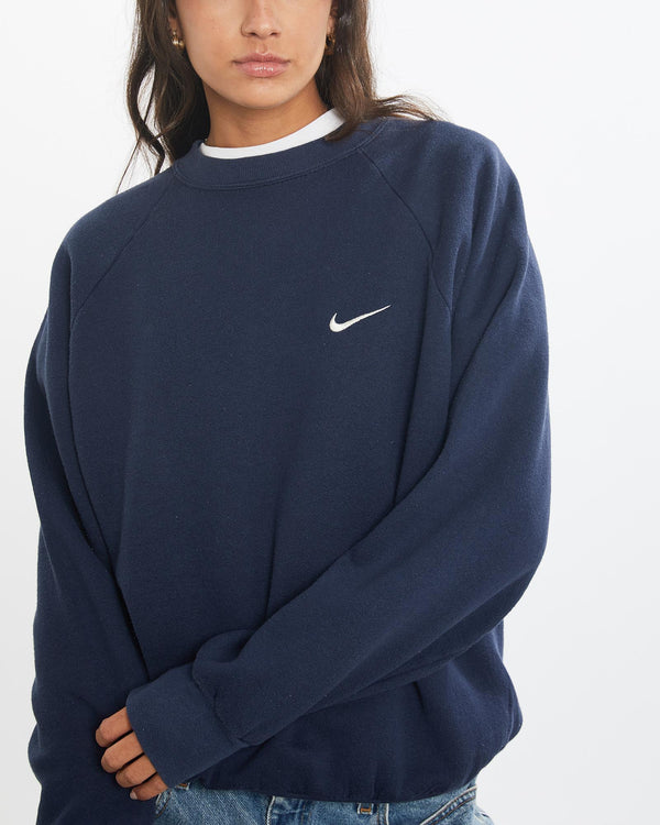 Vintage, 90s, Nike, Sweatshirt, The Real Deal, size small, colour Navy, newtown, sydney, australia, thrift store, opshop, preloved, secondhand, sustainable, retro, antique, 70s, 80s, 90s, 2000s, 00s, fashion, clothing, streetwear, trendy, garment, style, boutique, store, shop, archive, sale, cheap, best, top, Sweats and hoodies