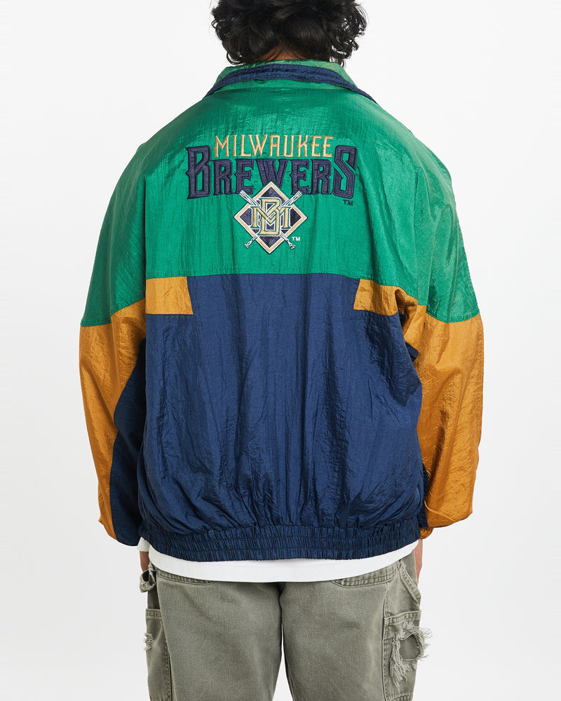 Vintage 90s MLB Milwaukee Brewers Windbreaker Jacket <br>L