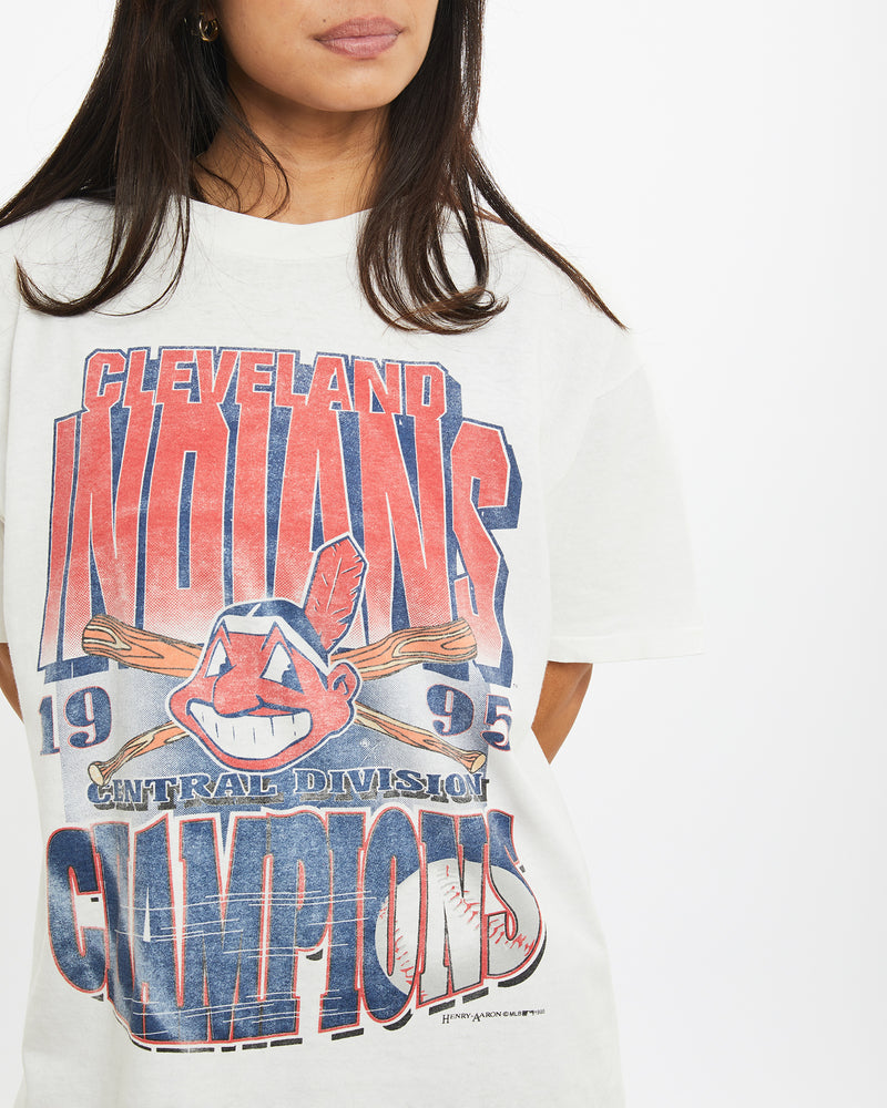 Vintage 1995 MLB Cleveland Indians Tee <br>XS , The Real Deal , newtown, sydney, australia, thrift store, opshop, preloved, secondhand, sustainable, retro, antique, 70s, 80s, 90s, 2000s, 00s, fashion, clothing, streetwear, trendy, garment, style, boutique, store, shop, archive, sale, cheap, best, top