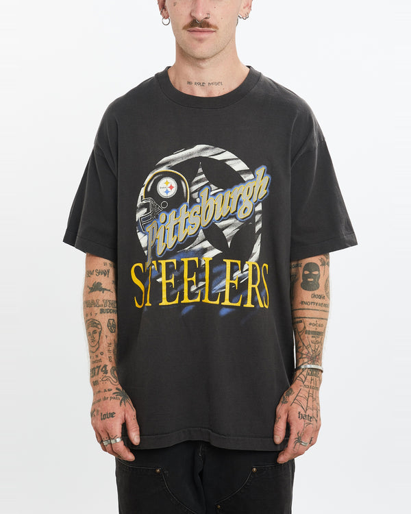 Vintage 90s NFL Pittsburgh Steelers Tee <br>L , The Real Deal , newtown, sydney, australia, thrift store, opshop, preloved, secondhand, sustainable, retro, antique, 70s, 80s, 90s, 2000s, 00s, fashion, clothing, streetwear, trendy, garment, style, boutique, store, shop, archive, sale, cheap, best, top