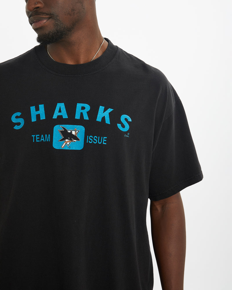 Vintage NHL San Jose Sharks Tee <br>L , The Real Deal , newtown, sydney, australia, thrift store, opshop, preloved, secondhand, sustainable, retro, antique, 70s, 80s, 90s, 2000s, 00s, fashion, clothing, streetwear, trendy, garment, style, boutique, store, shop, archive, sale, cheap, best, top