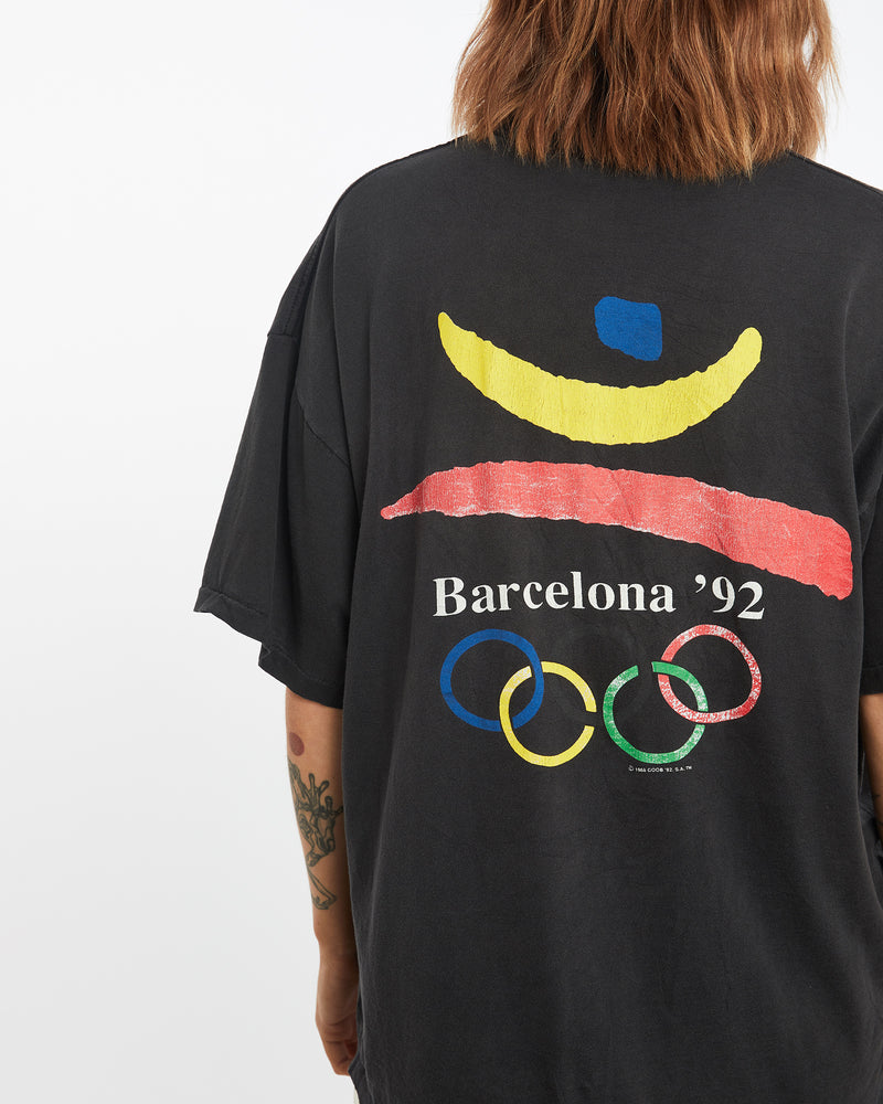 Vintage 1992 Barcelona Olympics Tee <br>L , The Real Deal , newtown, sydney, australia, thrift store, opshop, preloved, secondhand, sustainable, retro, antique, 70s, 80s, 90s, 2000s, 00s, fashion, clothing, streetwear, trendy, garment, style, boutique, store, shop, archive, sale, cheap, best, top