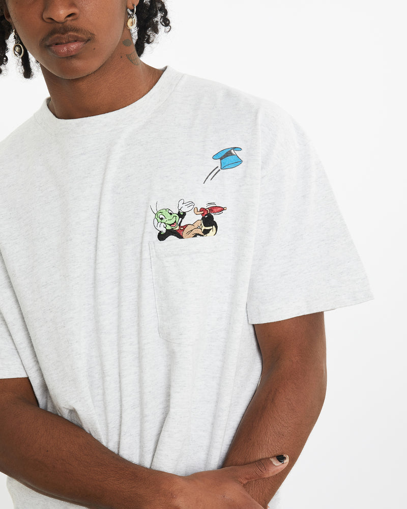 90s Disney Pinocchio Jiminy Cricket Pocket Tee  <br>L