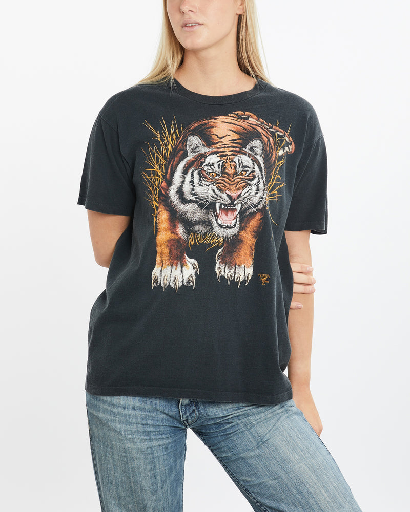 Vintage 90s Tiger Wildlife Tee <br>M , The Real Deal , newtown, sydney, australia, thrift store, opshop, preloved, secondhand, sustainable, retro, antique, 70s, 80s, 90s, 2000s, 00s, fashion, clothing, streetwear, trendy, garment, style, boutique, store, shop, archive, sale, cheap, best, top