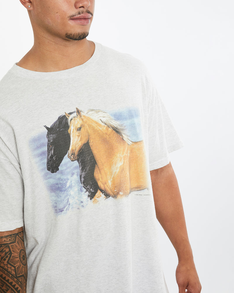 Vintage Horse Wildlife Tee <br>XL , The Real Deal , newtown, sydney, australia, thrift store, opshop, preloved, secondhand, sustainable, retro, antique, 70s, 80s, 90s, 2000s, 00s, fashion, clothing, streetwear, trendy, garment, style, boutique, store, shop, archive, sale, cheap, best, top