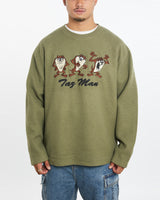 Vintage 1995 Taz Devil Looney Tunes Fleece Sweatshirt <br>XL