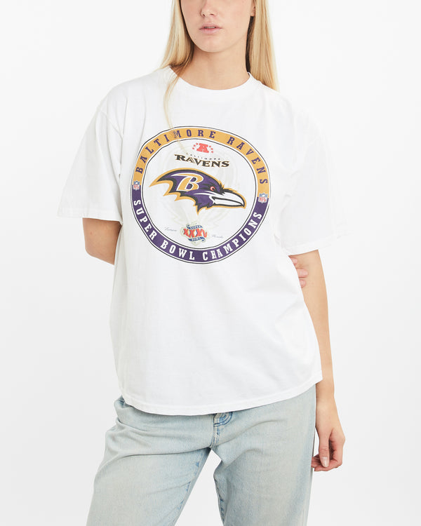 Vintage NFL Baltimore Ravens Super Bowl Tee <br>M , The Real Deal , newtown, sydney, australia, thrift store, opshop, preloved, secondhand, sustainable, retro, antique, 70s, 80s, 90s, 2000s, 00s, fashion, clothing, streetwear, trendy, garment, style, boutique, store, shop, archive, sale, cheap, best, top