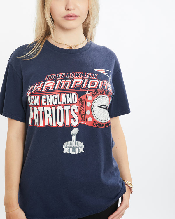 Vintage NFL New England Patriots Super Bowl Tee <br>XS , The Real Deal , newtown, sydney, australia, thrift store, opshop, preloved, secondhand, sustainable, retro, antique, 70s, 80s, 90s, 2000s, 00s, fashion, clothing, streetwear, trendy, garment, style, boutique, store, shop, archive, sale, cheap, best, top