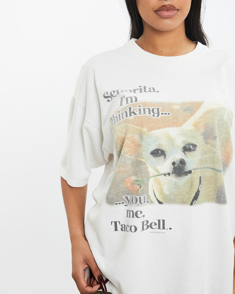 Vintage 1998 Taco Bell Tee <br>M , The Real Deal , newtown, sydney, australia, thrift store, opshop, preloved, secondhand, sustainable, retro, antique, 70s, 80s, 90s, 2000s, 00s, fashion, clothing, streetwear, trendy, garment, style, boutique, store, shop, archive, sale, cheap, best, top