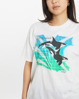 Vintage 80s Killer Whale Wildlife Tee <br>S , The Real Deal , newtown, sydney, australia, thrift store, opshop, preloved, secondhand, sustainable, retro, antique, 70s, 80s, 90s, 2000s, 00s, fashion, clothing, streetwear, trendy, garment, style, boutique, store, shop, archive, sale, cheap, best, top