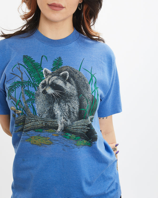 Vintage 1990 Racoon Wildlife Tee <br>M