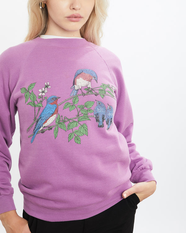 Vintage 80s Bird Wildlife Sweatshirt <br>XS , The Real Deal , newtown, sydney, australia, thrift store, opshop, preloved, secondhand, sustainable, retro, antique, 70s, 80s, 90s, 2000s, 00s, fashion, clothing, streetwear, trendy, garment, style, boutique, store, shop, archive, sale, cheap, best, top