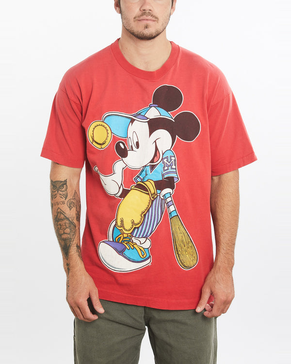 Vintage, 90s, Disney, Mickey, Mouse, Tee, The Real Deal, size large, colour Red, newtown, sydney, australia, thrift store, opshop, preloved, secondhand, sustainable, retro, antique, 70s, 80s, 90s, 2000s, 00s, fashion, clothing, streetwear, trendy, garment, style, boutique, store, shop, archive, sale, cheap, best, top, T-Shirts