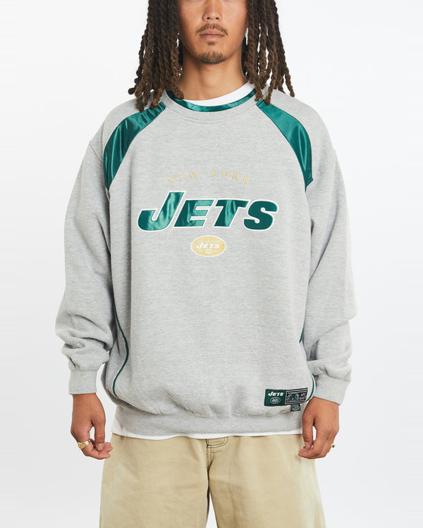 Vintage NFL New York Jets Sweatshirt <br>L , The Real Deal , newtown, sydney, australia, thrift store, opshop, preloved, secondhand, sustainable, retro, antique, 70s, 80s, 90s, 2000s, 00s, fashion, clothing, streetwear, trendy, garment, style, boutique, store, shop, archive, sale, cheap, best, top