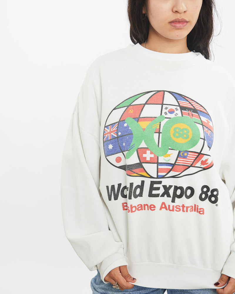 Vintage 1988 World Expo Brisbane Australia Sweatshirt <br>XS , The Real Deal , newtown, sydney, australia, thrift store, opshop, preloved, secondhand, sustainable, retro, antique, 70s, 80s, 90s, 2000s, 00s, fashion, clothing, streetwear, trendy, garment, style, boutique, store, shop, archive, sale, cheap, best, top