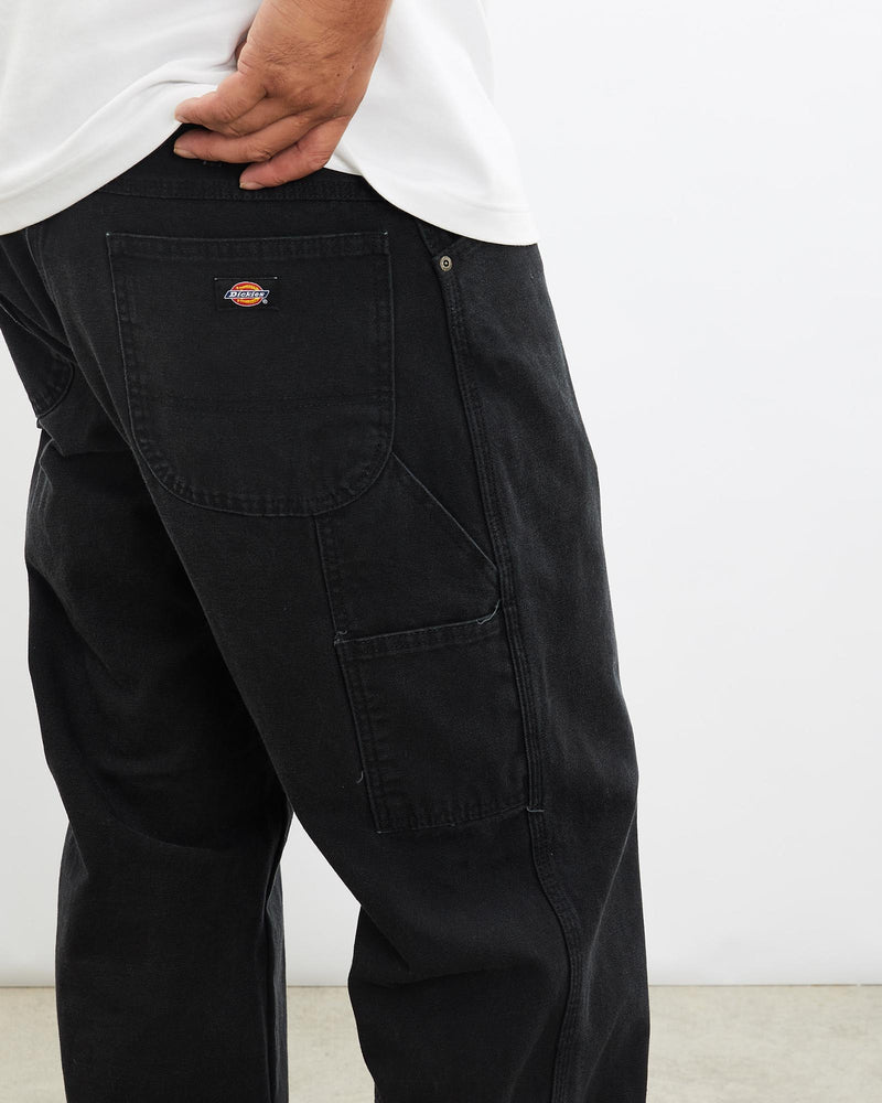 Vintage, Dickies, Carpenter, Pants, The Real Deal, size 38", colour Black, newtown, sydney, australia, thrift store, opshop, preloved, secondhand, sustainable, retro, antique, 70s, 80s, 90s, 2000s, 00s, fashion, clothing, streetwear, trendy, garment, style, boutique, store, shop, archive, sale, cheap, best, top, Pants