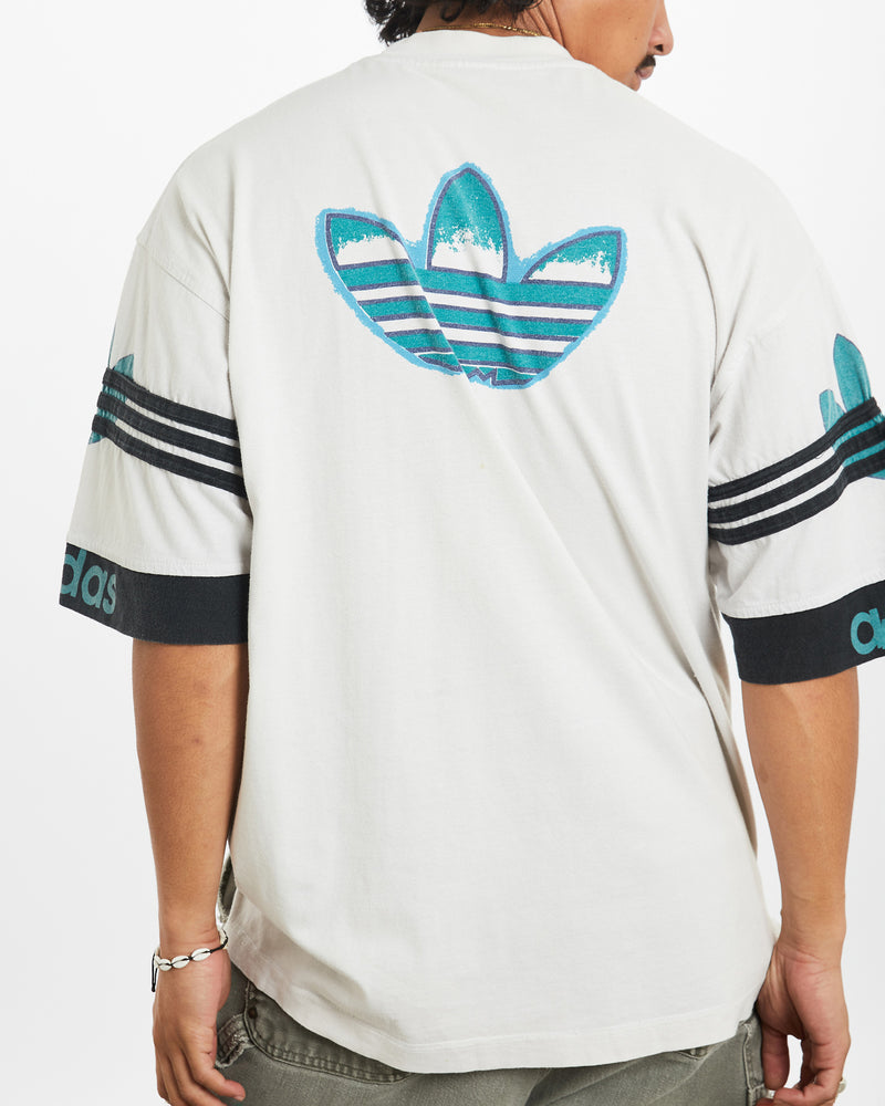 Vintage 90s Adidas Jersey Tee <br>L , The Real Deal , newtown, sydney, australia, thrift store, opshop, preloved, secondhand, sustainable, retro, antique, 70s, 80s, 90s, 2000s, 00s, fashion, clothing, streetwear, trendy, garment, style, boutique, store, shop, archive, sale, cheap, best, top