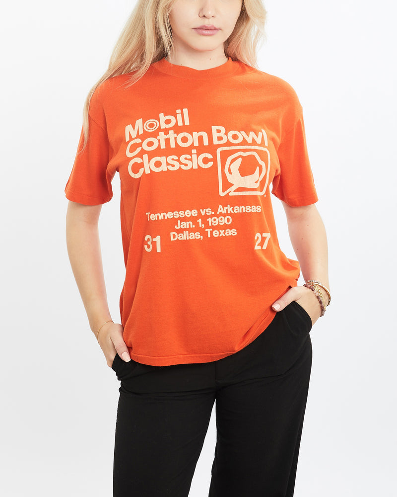 Vintage 1990 Mobil Cotton Bowl Classic Football Tee <br>XS , The Real Deal , newtown, sydney, australia, thrift store, opshop, preloved, secondhand, sustainable, retro, antique, 70s, 80s, 90s, 2000s, 00s, fashion, clothing, streetwear, trendy, garment, style, boutique, store, shop, archive, sale, cheap, best, top