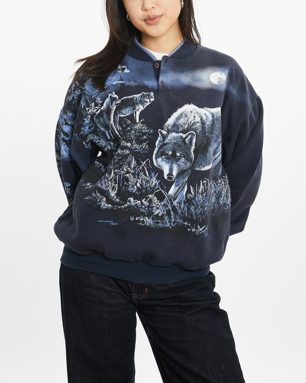 Vintage 90s Wolf Wildlife Sweatshirt <br>S