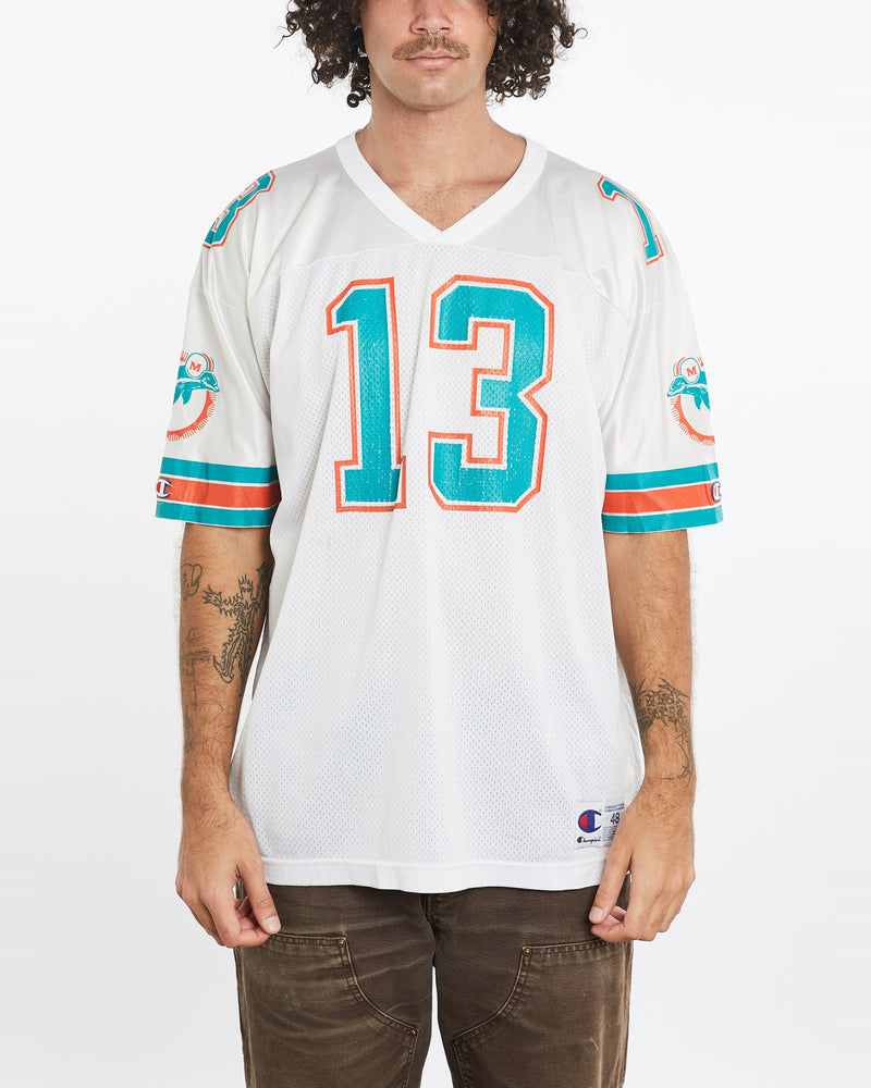 Vintage 90s Champion NFL Miami Dolphins 'Dan Marino' Jersey <br>XL , The Real Deal , newtown, sydney, australia, thrift store, opshop, preloved, secondhand, sustainable, retro, antique, 70s, 80s, 90s, 2000s, 00s, fashion, clothing, streetwear, trendy, garment, style, boutique, store, shop, archive, sale, cheap, best, top