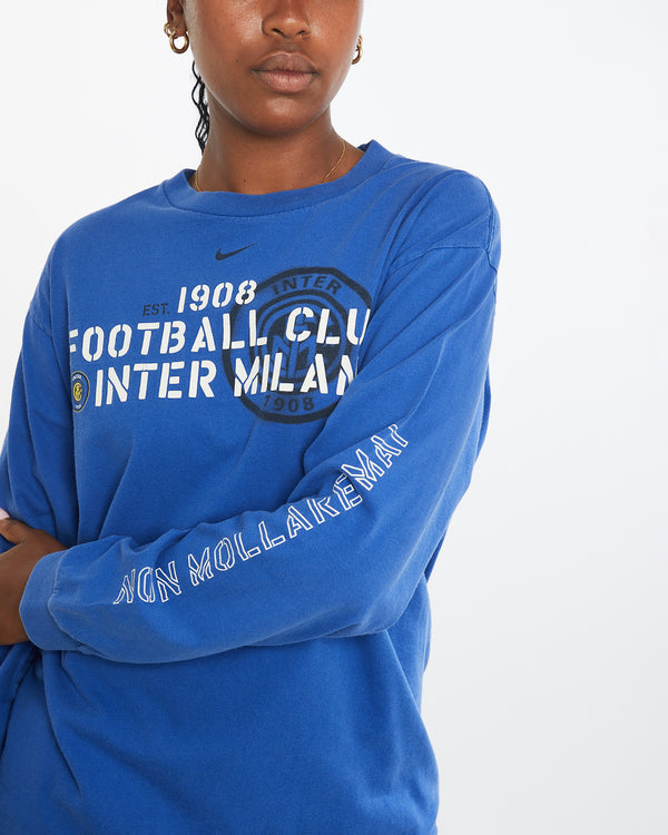 Vintage Nike Inter Milan Soccer Long Sleeve Tee <br>M