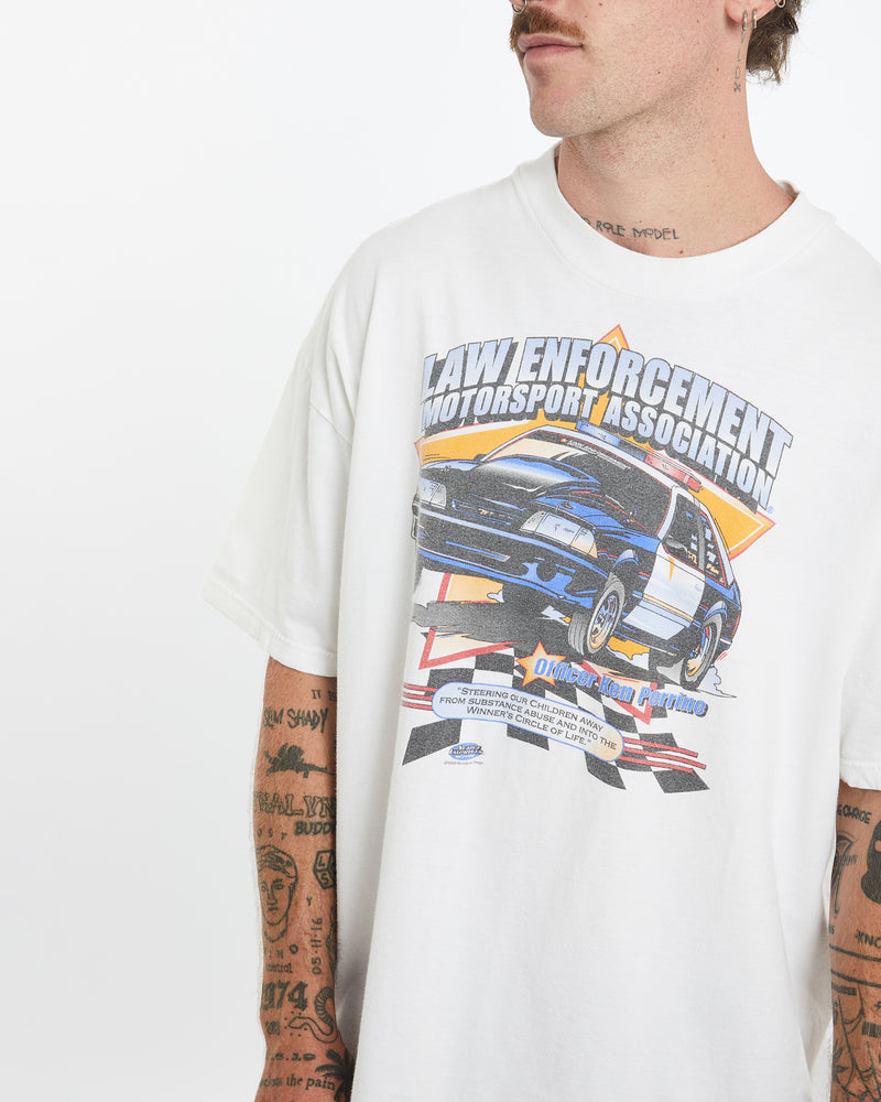 Vintage 1998 Law Enforcement Motorsport Association Tee <br>L , The Real Deal , newtown, sydney, australia, thrift store, opshop, preloved, secondhand, sustainable, retro, antique, 70s, 80s, 90s, 2000s, 00s, fashion, clothing, streetwear, trendy, garment, style, boutique, store, shop, archive, sale, cheap, best, top