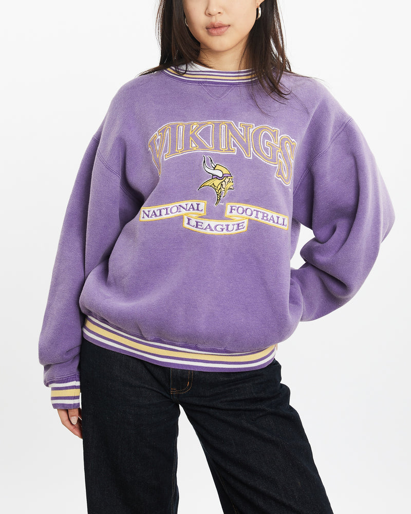 Vintage 90s NFL Minnesota Vikings Sweatshirt <br>M , The Real Deal , newtown, sydney, australia, thrift store, opshop, preloved, secondhand, sustainable, retro, antique, 70s, 80s, 90s, 2000s, 00s, fashion, clothing, streetwear, trendy, garment, style, boutique, store, shop, archive, sale, cheap, best, top