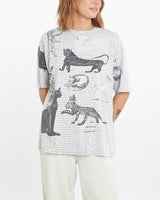 Vintage 90s Cats in Art History All Over Print Tee <br>M