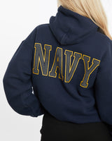 Vintage 90s United States Navy Hooded Sweatshirt <br>XS