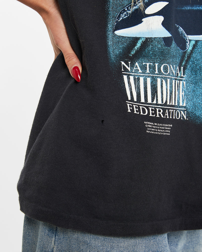 Vintage 1990 Wildlife Killer Whale Tee <br>XS