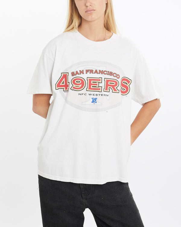 Vintage, 1995, NFL, San, Francisco, 49ers, Tee, The Real Deal, size medium, colour White, newtown, sydney, australia, thrift store, opshop, preloved, secondhand, sustainable, retro, antique, 70s, 80s, 90s, 2000s, 00s, fashion, clothing, streetwear, trendy, garment, style, boutique, store, shop, archive, sale, cheap, best, top, T-Shirts