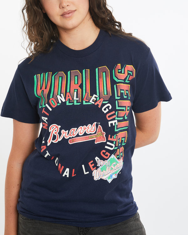 Vintage 1991 MLB Atlanta Braves World Series Tee <br>S , The Real Deal , newtown, sydney, australia, thrift store, opshop, preloved, secondhand, sustainable, retro, antique, 70s, 80s, 90s, 2000s, 00s, fashion, clothing, streetwear, trendy, garment, style, boutique, store, shop, archive, sale, cheap, best, top