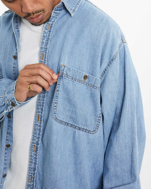 Vintage Levi's Denim Button Up Shirt <br>XL , The Real Deal , newtown, sydney, australia, thrift store, opshop, preloved, secondhand, sustainable, retro, antique, 70s, 80s, 90s, 2000s, 00s, fashion, clothing, streetwear, trendy, garment, style, boutique, store, shop, archive, sale, cheap, best, top