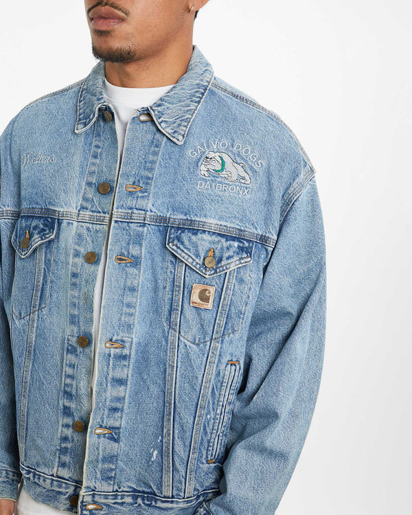 Vintage 90s Carhartt 'Galvo Dogs' Denim Jacket <br>XL