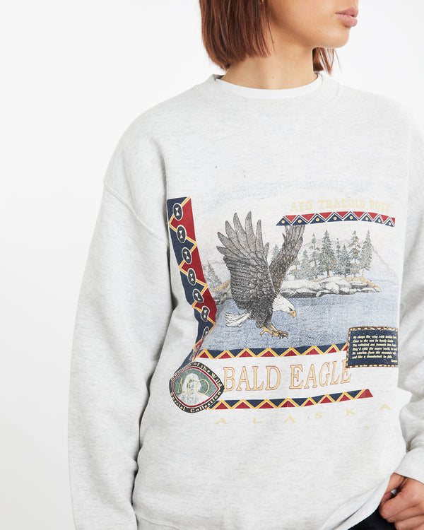 Vintage 90s Alaska Bald Eagle Wildlife Sweatshirt <br>M , The Real Deal , newtown, sydney, australia, thrift store, opshop, preloved, secondhand, sustainable, retro, antique, 70s, 80s, 90s, 2000s, 00s, fashion, clothing, streetwear, trendy, garment, style, boutique, store, shop, archive, sale, cheap, best, top