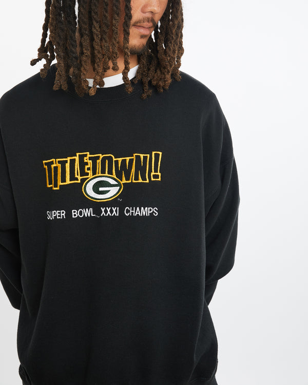 Vintage 1996 NFL Green Bay Packers Super Bowl Sweatshirt <br>L , The Real Deal , newtown, sydney, australia, thrift store, opshop, preloved, secondhand, sustainable, retro, antique, 70s, 80s, 90s, 2000s, 00s, fashion, clothing, streetwear, trendy, garment, style, boutique, store, shop, archive, sale, cheap, best, top