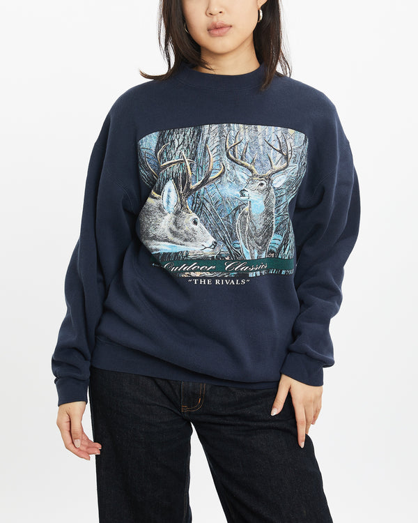 Vintage Deer Wildlife Sweatshirt <br>S , The Real Deal , newtown, sydney, australia, thrift store, opshop, preloved, secondhand, sustainable, retro, antique, 70s, 80s, 90s, 2000s, 00s, fashion, clothing, streetwear, trendy, garment, style, boutique, store, shop, archive, sale, cheap, best, top