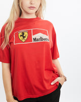 Vintage 90s Marlboro Cigarettes x Ferrari Racing Tee <br>XS , The Real Deal , newtown, sydney, australia, thrift store, opshop, preloved, secondhand, sustainable, retro, antique, 70s, 80s, 90s, 2000s, 00s, fashion, clothing, streetwear, trendy, garment, style, boutique, store, shop, archive, sale, cheap, best, top