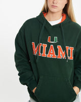 Vintage NCAA Miami Hurricanes Hooded Sweatshirt <br>M , The Real Deal , newtown, sydney, australia, thrift store, opshop, preloved, secondhand, sustainable, retro, antique, 70s, 80s, 90s, 2000s, 00s, fashion, clothing, streetwear, trendy, garment, style, boutique, store, shop, archive, sale, cheap, best, top