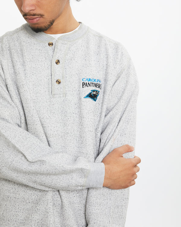 Vintage NFL Carolina Panthers Sweatshirt <br>M , The Real Deal , newtown, sydney, australia, thrift store, opshop, preloved, secondhand, sustainable, retro, antique, 70s, 80s, 90s, 2000s, 00s, fashion, clothing, streetwear, trendy, garment, style, boutique, store, shop, archive, sale, cheap, best, top