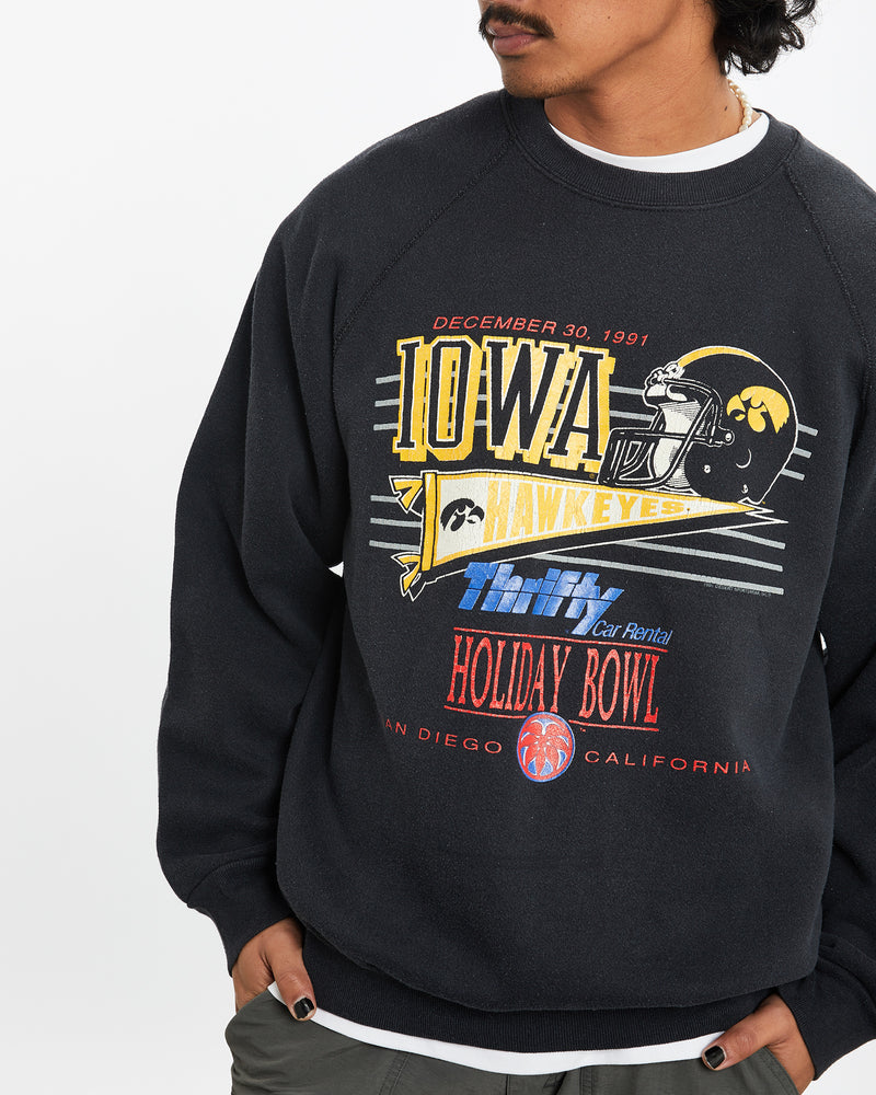 Vintage 1991 NCAA University of Iowa Hawkeyes Sweatshirt <br>L , The Real Deal , newtown, sydney, australia, thrift store, opshop, preloved, secondhand, sustainable, retro, antique, 70s, 80s, 90s, 2000s, 00s, fashion, clothing, streetwear, trendy, garment, style, boutique, store, shop, archive, sale, cheap, best, top