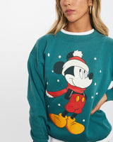 Vintage 90s Disney Mickey Mouse Christmas Sweatshirt <br>XS