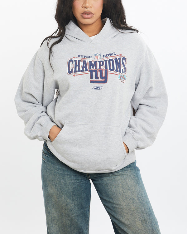 Vintage NFL New York Giants Super Bowl Hooded Sweatshirt <br>S , The Real Deal , newtown, sydney, australia, thrift store, opshop, preloved, secondhand, sustainable, retro, antique, 70s, 80s, 90s, 2000s, 00s, fashion, clothing, streetwear, trendy, garment, style, boutique, store, shop, archive, sale, cheap, best, top